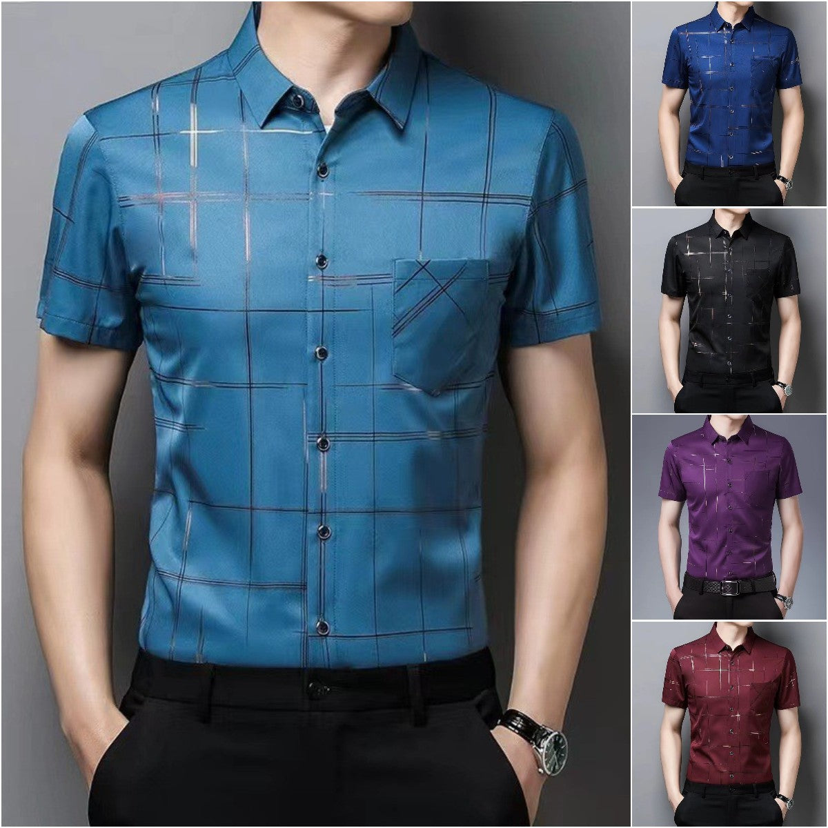 🧊🧊(M-4XL) Férfi nyári jégselyem ing