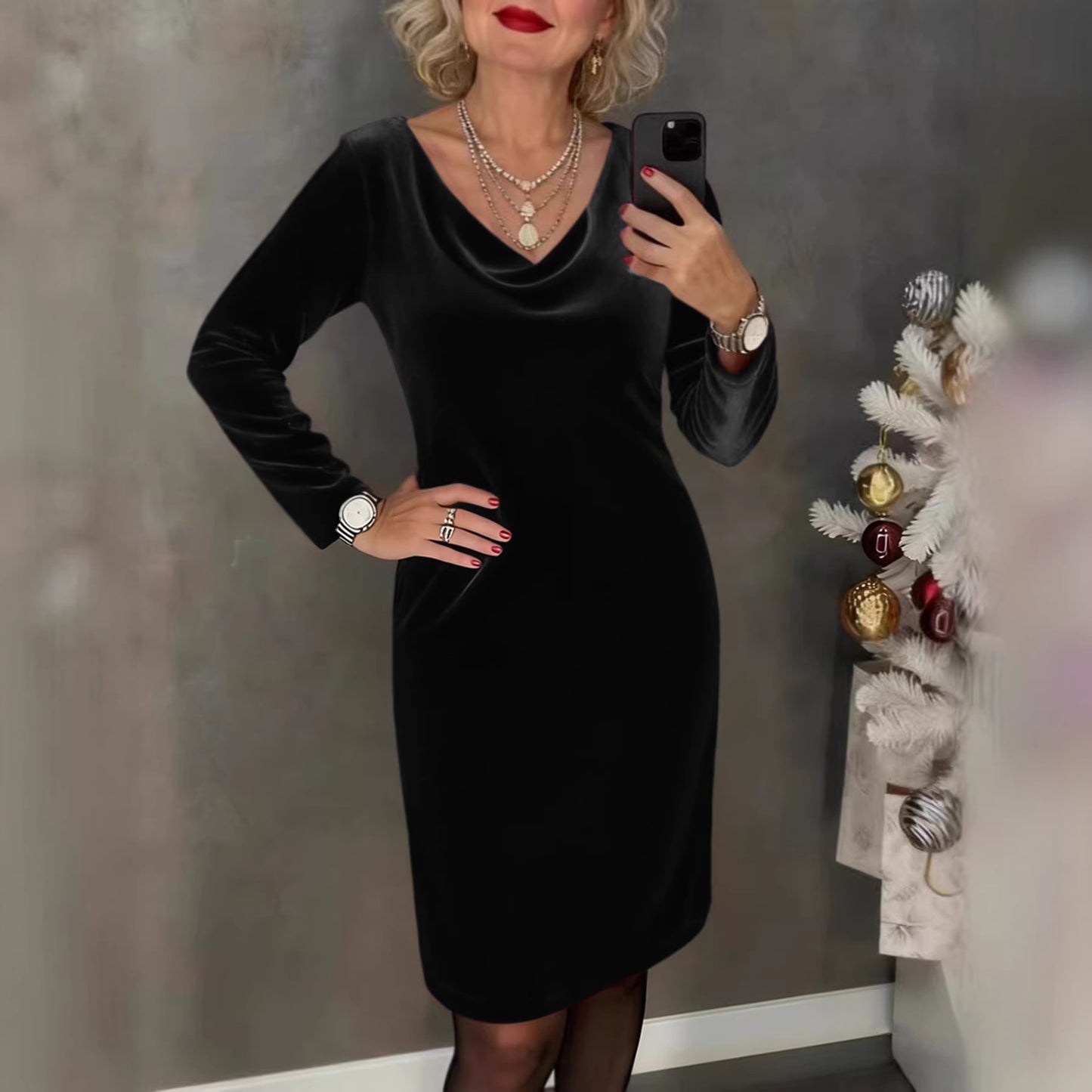 ✨ Sukienka z weluru 2026 | Długie rękawy | Seksuacyjny & Elegancki Styl ✨