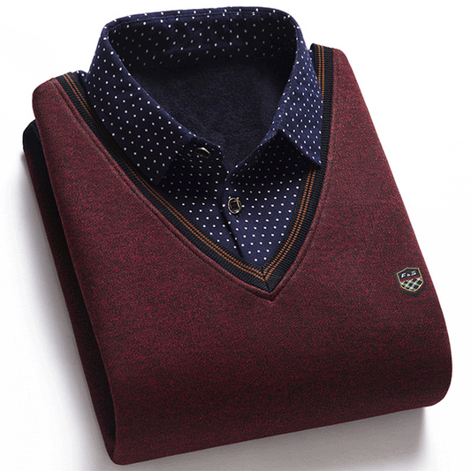 🔥【Vegyél 1-et, kapsz 1-et ingyen】👔[M-4XL] Férfi kötött ing plusz bársony, amely vastagítja, melegen tartja