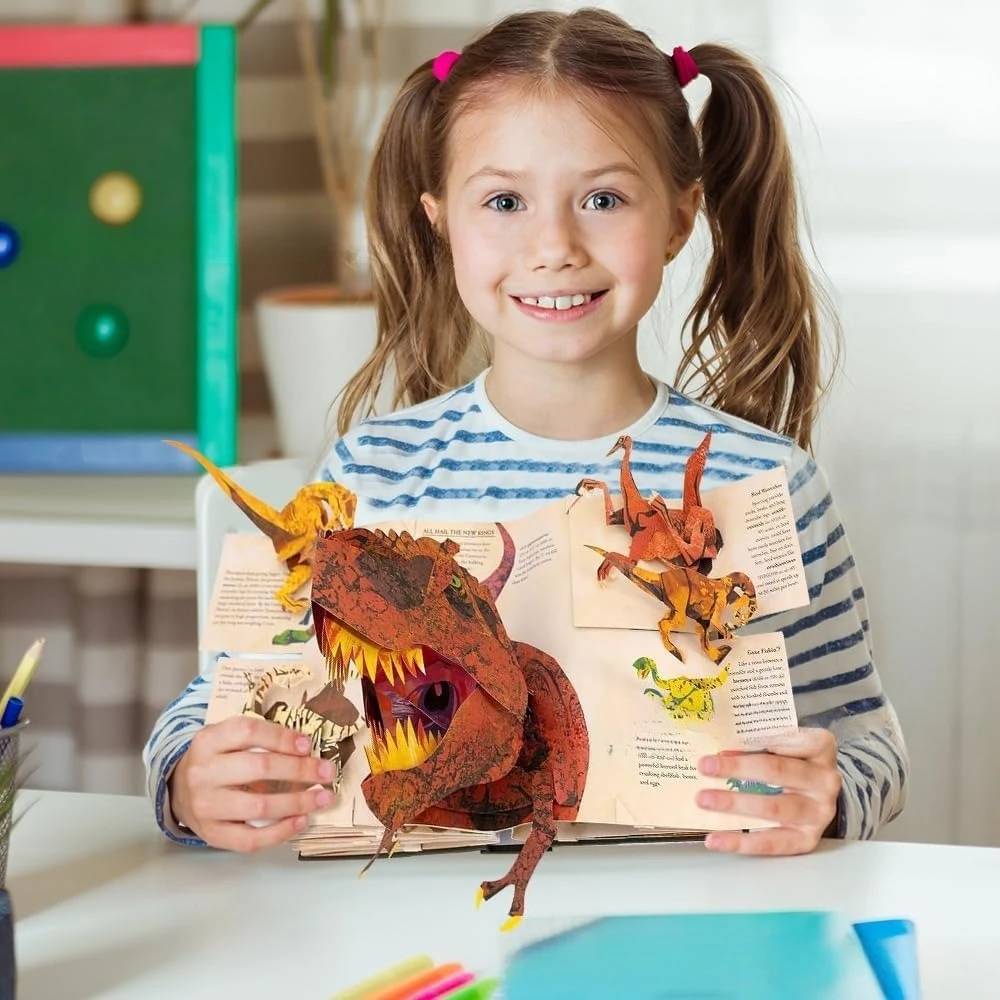 【Vásároljon 1-et, kapjon 1-et ingyen】📕 3D ŐskoriDinoszauruszokKiugró könyv Dinoszaurusz Enciklopédia