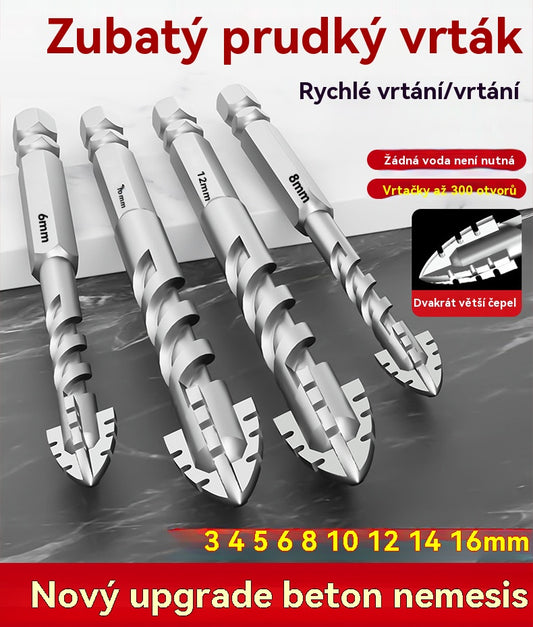 🥇【3+4+5+6+8+10+12+14+16mm】Excentrický vrták 7. generace ze super tvrdé wolframové oceli s vroubkovaným ostřím