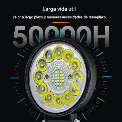 💡🚨【Compra 1 y llévate 1 gratis】2 piezas por 34 euros Faros LED redondos de 99 W para coches modificados, faros auxiliares para vehículos todoterreno