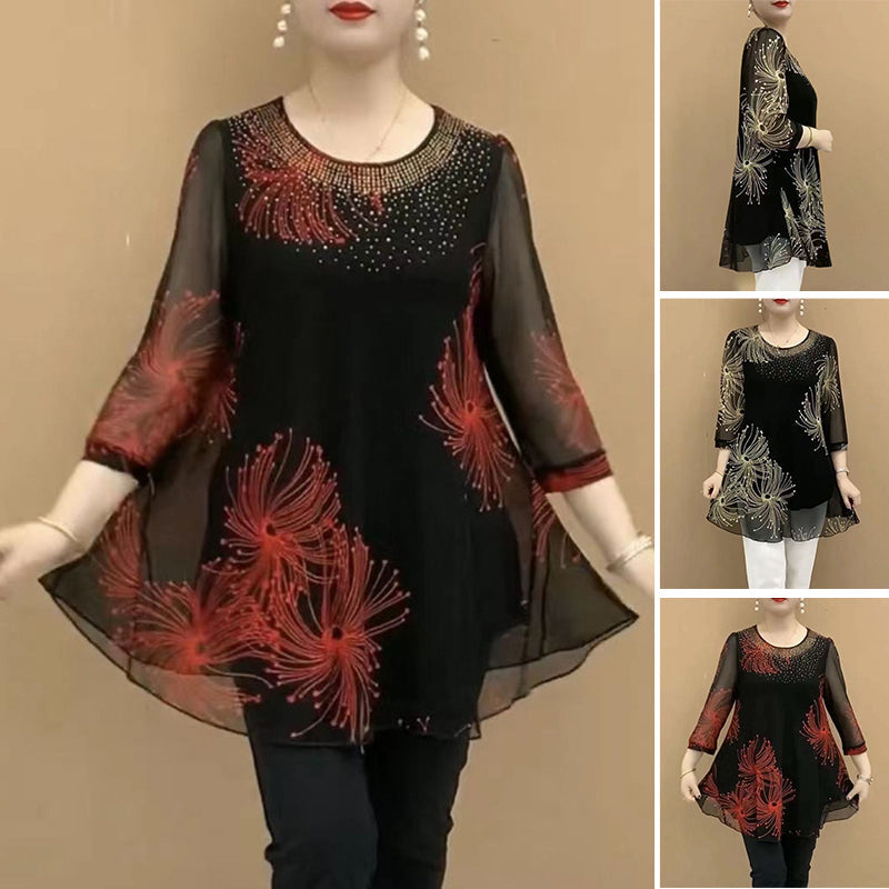 🔥🔥50%OFF【M-4XL】Divatos sifon ing hímzett virágokkal a nők számára 2025