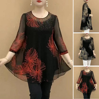 🔥🔥50%OFF【M-4XL】Divatos sifon ing hímzett virágokkal a nők számára 2025
