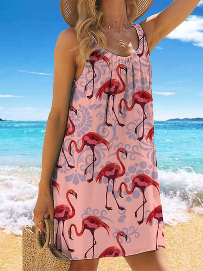 🎁【50% kedvezmény】✨🌊【S-5XL】Divatos, nyári virágmintás, pántos ruha