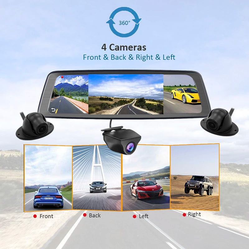 🚗teljes képernyős autórögzítő💻 1440P ultra tiszta📲 mobiltelefon APP kapcsolat, hangvezérlés🎙 elülső és hátsó kettős felvételkészítés