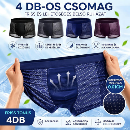 🔥【4 darabos】🧊Légzős és kényelmes férfi hálós boxeralsó