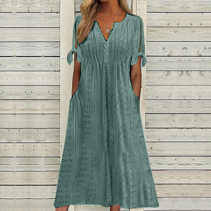 🔥[S-5XL]👗Egyszerű és gyönyörű egyszínű ruha