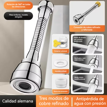 🚰Oferta por tiempo limitado【Cartucho de filtro gratis】🔥Boquilla de filtro de grifo giratoria de 360°