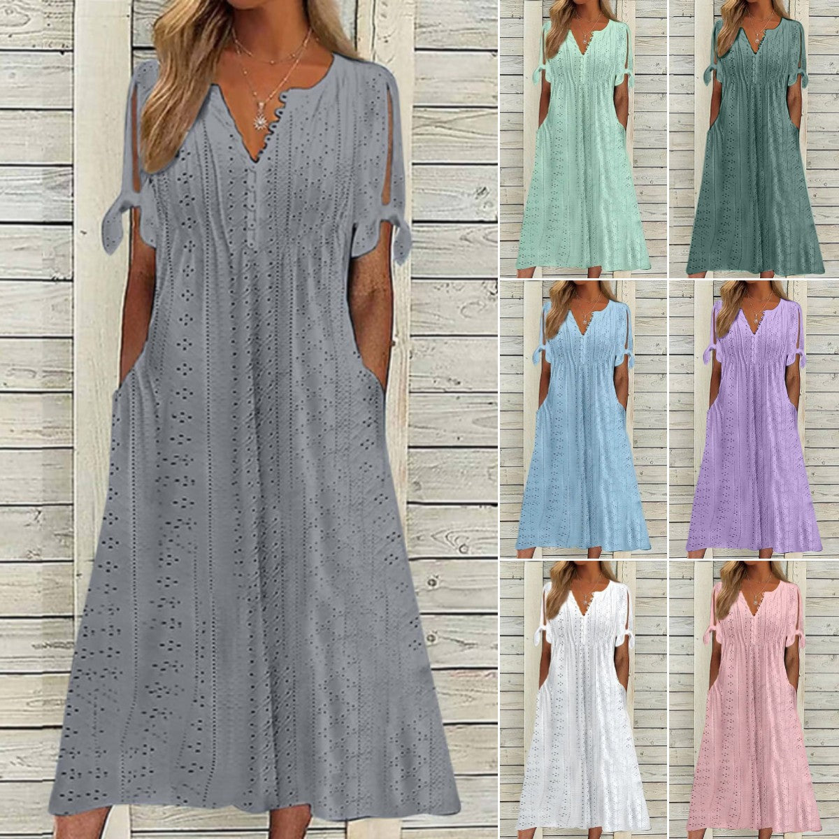 [S-5XL]👗Egyszerű és gyönyörű egyszínű ruha