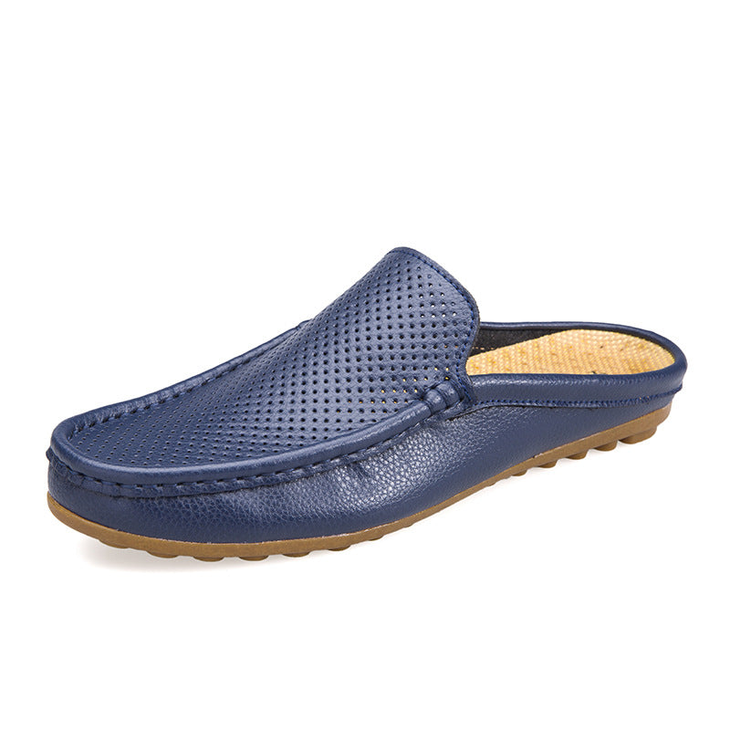 ✨【Korlátozott mennyiség】👞【39-45】Új stílusú, kényelmes és légáteresztő valódi bőrből készült, kézzel készített férfi papucs