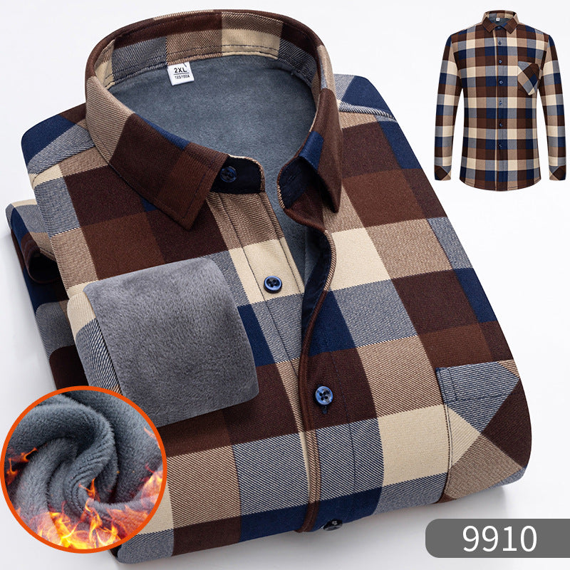 👔【L-5XL】Ciepła koszula biznesowa z długim rękawem na jesień i zimę