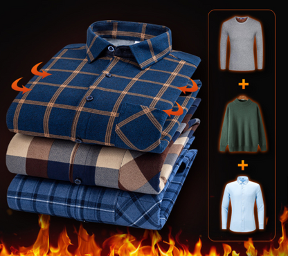 👔【L-5XL】Ciepła koszula biznesowa z długim rękawem na jesień i zimę