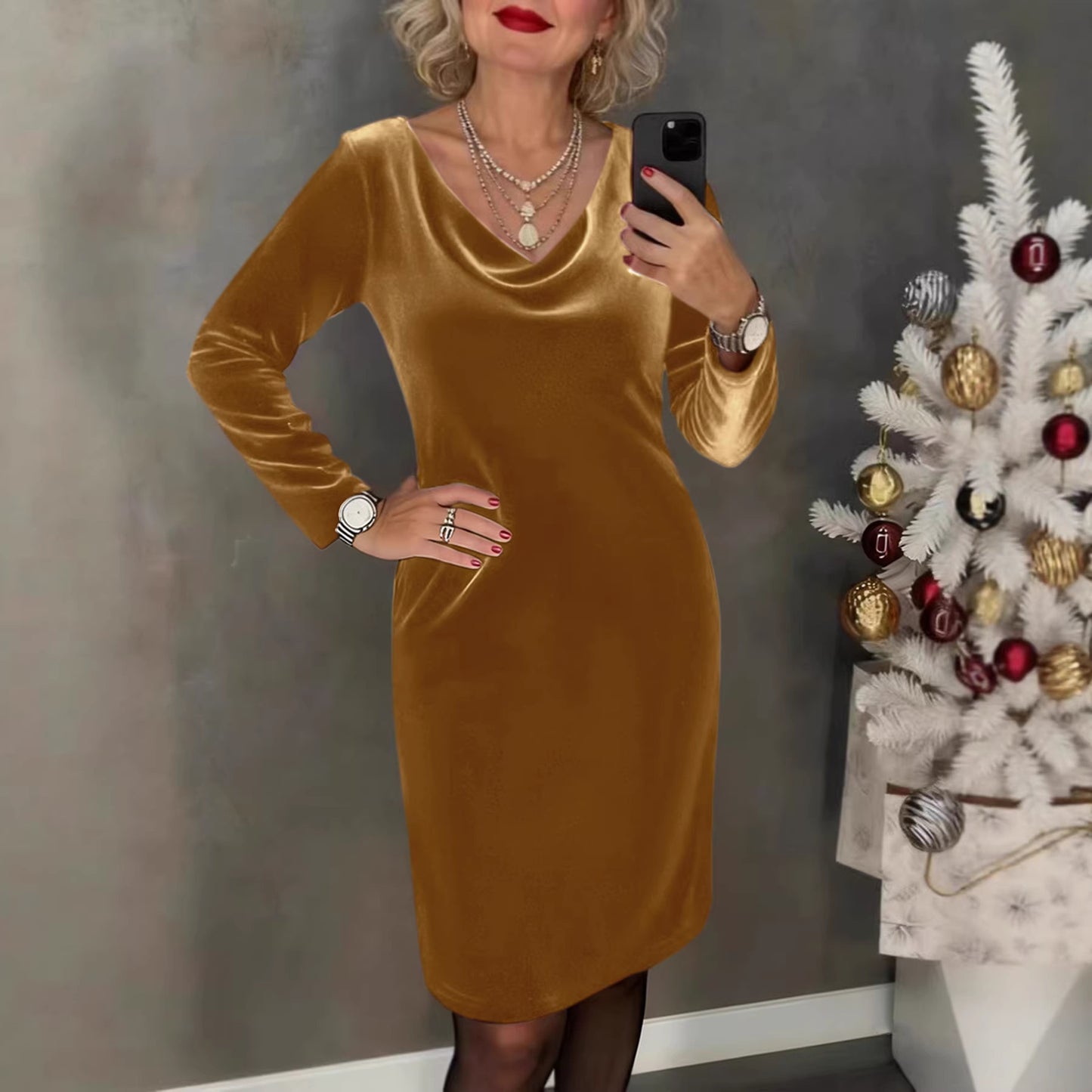 ✨ Sukienka z weluru 2026 | Długie rękawy | Seksuacyjny & Elegancki Styl ✨