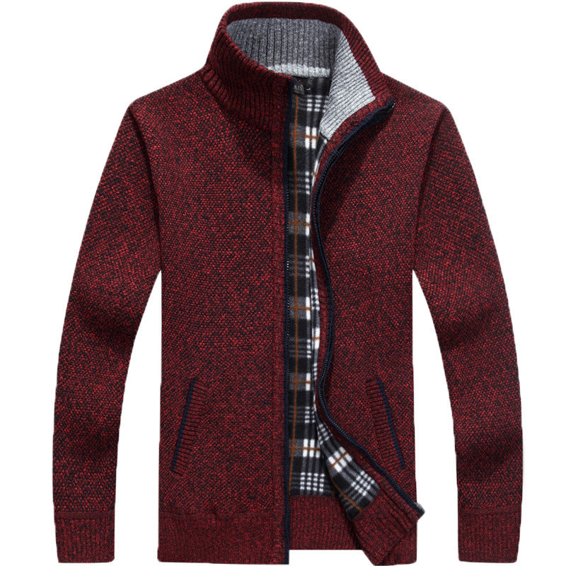 🔥【M-4XL】Férfi bő pulóver, magas gallérú cipzáras dzseki❤️【45-105 kg】