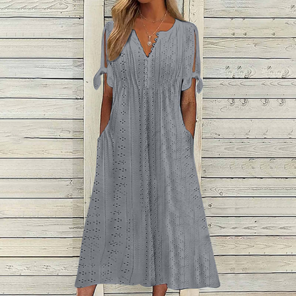 🔥[S-5XL]👗Egyszerű és gyönyörű egyszínű ruha