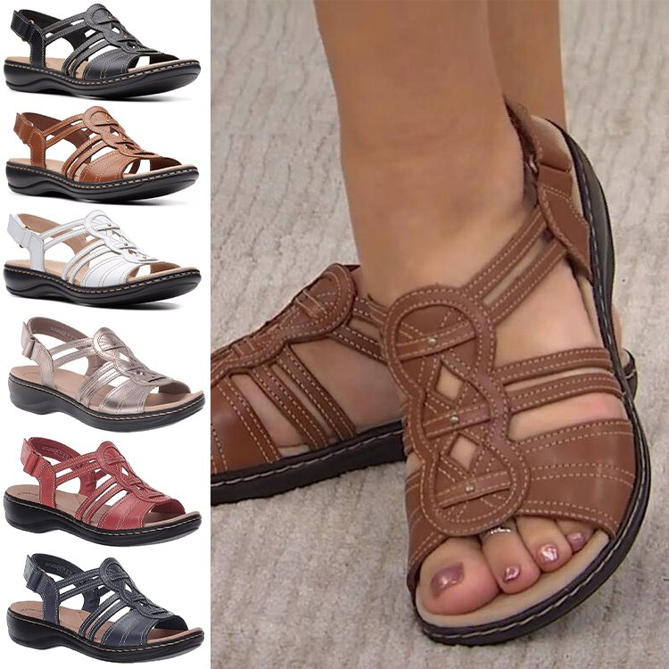 ☀️👡 【35-43】Női puha és kényelmes, lapos talpú bőr utcai szandál