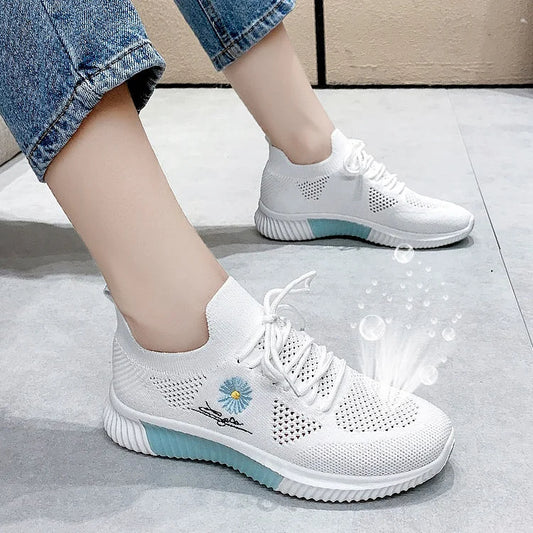 【36-40】🌻👟Zapatillas deportivas casuales de verano con flores bordadas y malla transpirable
