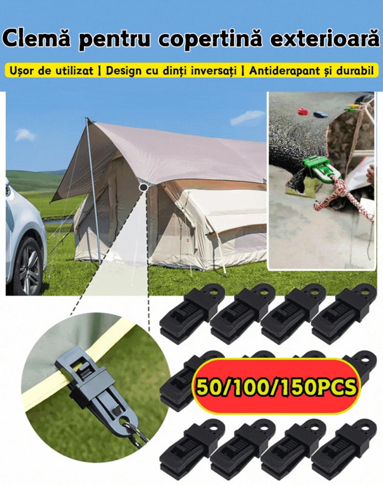 🏡🌿[50 sztuk] Klipsy do mocowania siatki zacieniającej, klipsy do mocowania namiotu