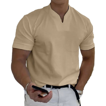 💪👔【S–5XL】💪😍 Nagyméretű férfi sportos galléros póló, rugalmas pamutból, fitneszhez ideális