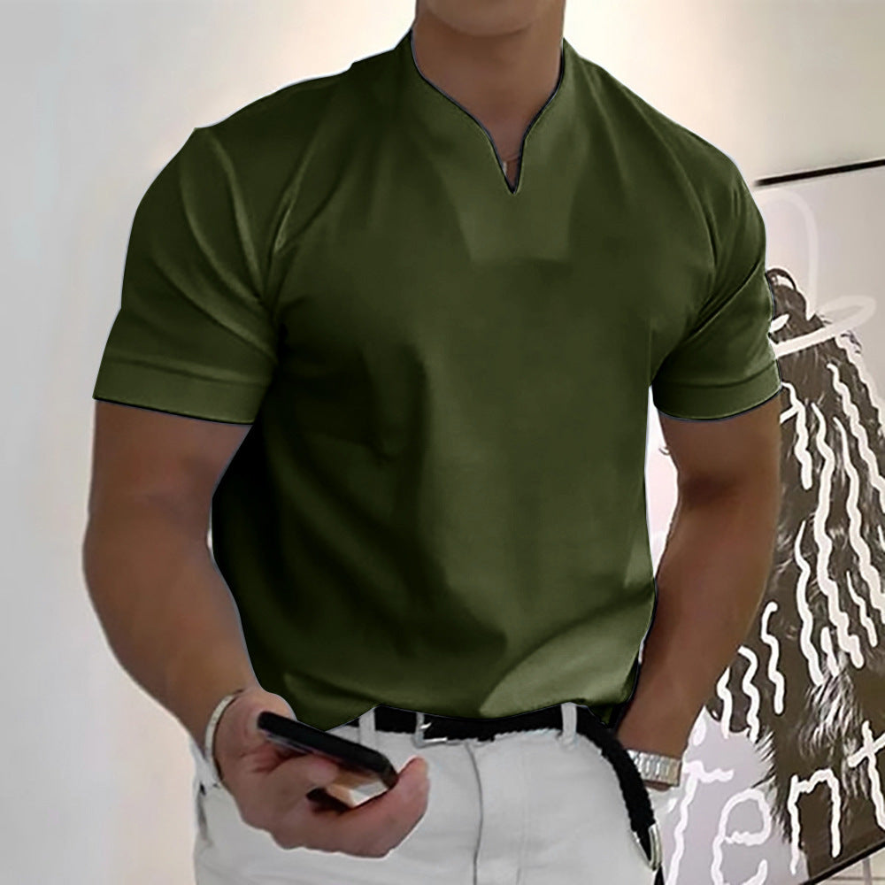 💪👔【S–5XL】💪😍 Nagyméretű férfi sportos galléros póló, rugalmas pamutból, fitneszhez ideális