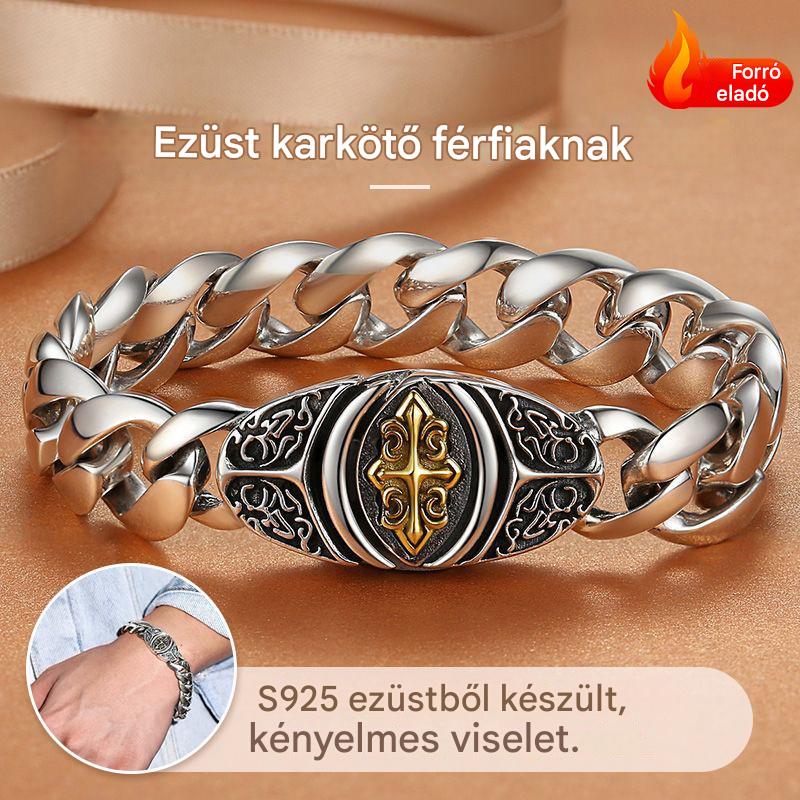🔥✨Vintage szerencsemintás karkötő férfiaknak, városi punk stílus, kézzel készített, egyedi megjelenés
