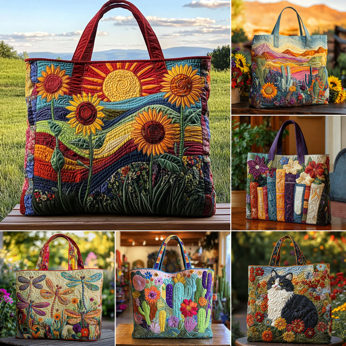 🔥👜Egyedi virágmintás kézitáska(43 cm széles, 40 cm magas)