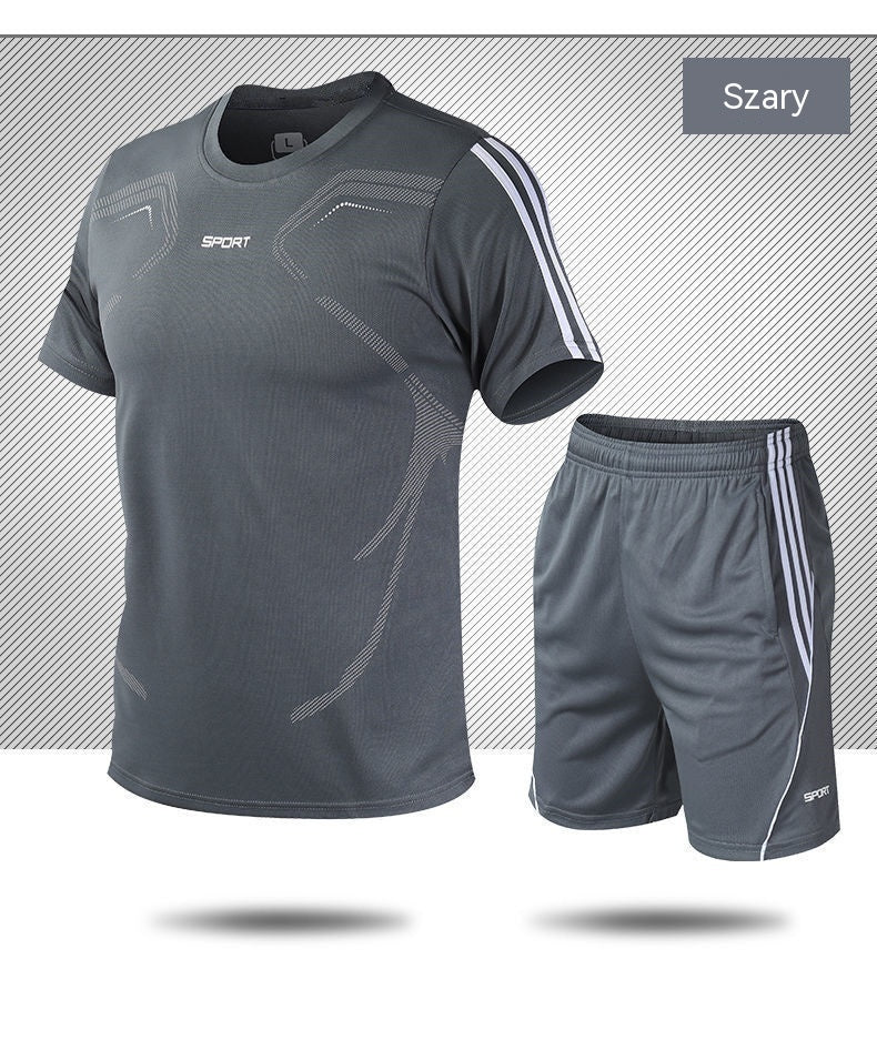 【L-5XL】Férfi nyári sport szett - rövid ujjú póló és rövidnadrág; laza, hétköznapi stílus, plus size, modern dizájn