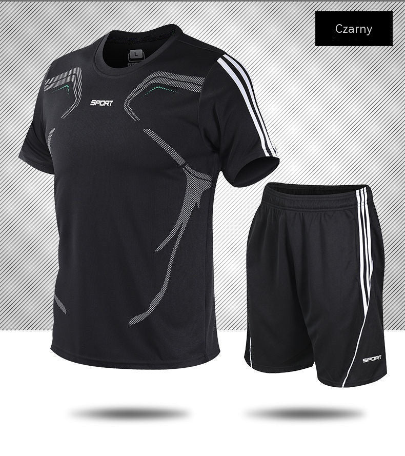 【L-5XL】Férfi nyári sport szett - rövid ujjú póló és rövidnadrág; laza, hétköznapi stílus, plus size, modern dizájn