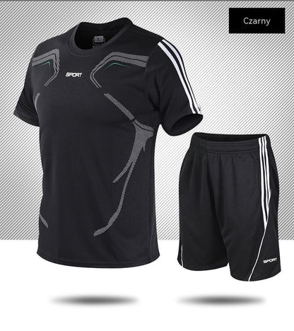 【L-5XL】Férfi nyári sport szett - rövid ujjú póló és rövidnadrág; laza, hétköznapi stílus, plus size, modern dizájn
