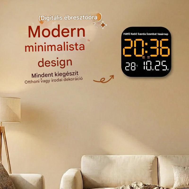 🛏️ Digitális óra otthonra és irodába – gyengéd ébresztés, búcsút mondhatsz a zavaró ébresztőknek! Állítható fényerő, csendes működés éjszaka. Hőmérséklet kijelzés is. Megbízható társ a mindennapokban. 🌙