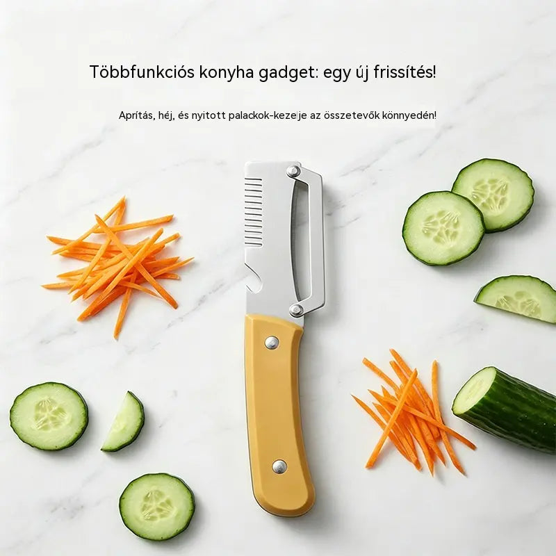 ✅Vásárolj egyet, kapsz egyet ingyen 🧅🔪 3 az 1-ben multifunkciós konyhai hámozó: Hámozd meg, vágd fel és nyisd ki az üvegeket! 🔥