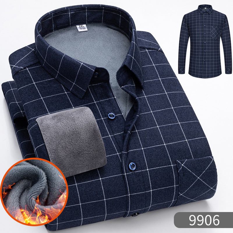 👔【L-5XL】Ciepła koszula biznesowa z długim rękawem na jesień i zimę