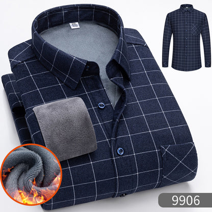 👔【L-5XL】Ciepła koszula biznesowa z długim rękawem na jesień i zimę