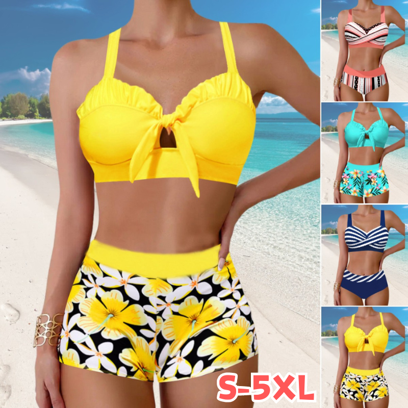 👙🌴 Új szexi, összecsukott és gyorsan száradó bikini, többszínű opcionális