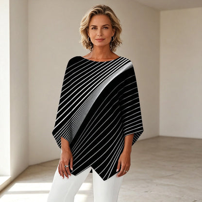 🔥 【Időszakos akció】【S–5XL】【40–100 kg】2026-os új, kerek nyakú, mintás hosszú ujjú felső