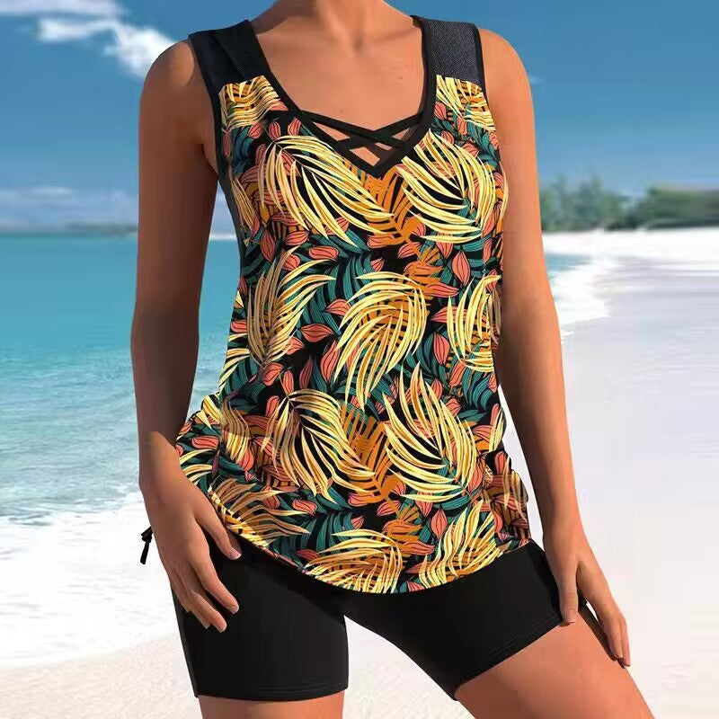 🔥【Utolsó nap - 50% kedvezmény!】【S-5XL】🩱 Divatos kétrészes, gyorsan száradó, mintás fürdőruha – kényelmes és stílusos, tökéletes nyárra 🌊🌴