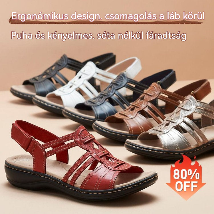 ☀️👡 【35-43】Női puha és kényelmes, lapos talpú bőr utcai szandál