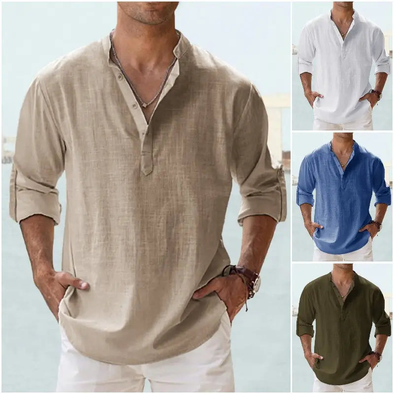 👕😍Poslední den – 50% sleva!【S–5XL】Pánská letní košile z kvalitní bavlny a lnu, prodyšná a pohodlná