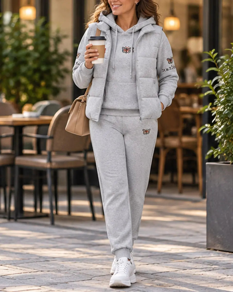 😊【M-4XL】💟💞Nový třídílný ležérní set (vesta + top + kalhoty) – Kolekce 2026