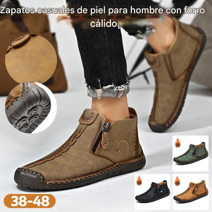Oferta por tiempo limitado 🥾 Botas Dr. Martens para hombre, piel auténtica hecha a mano (tallas 38-48), con forro de felpa y cremallera: cálidas, cómodas y elegantes.