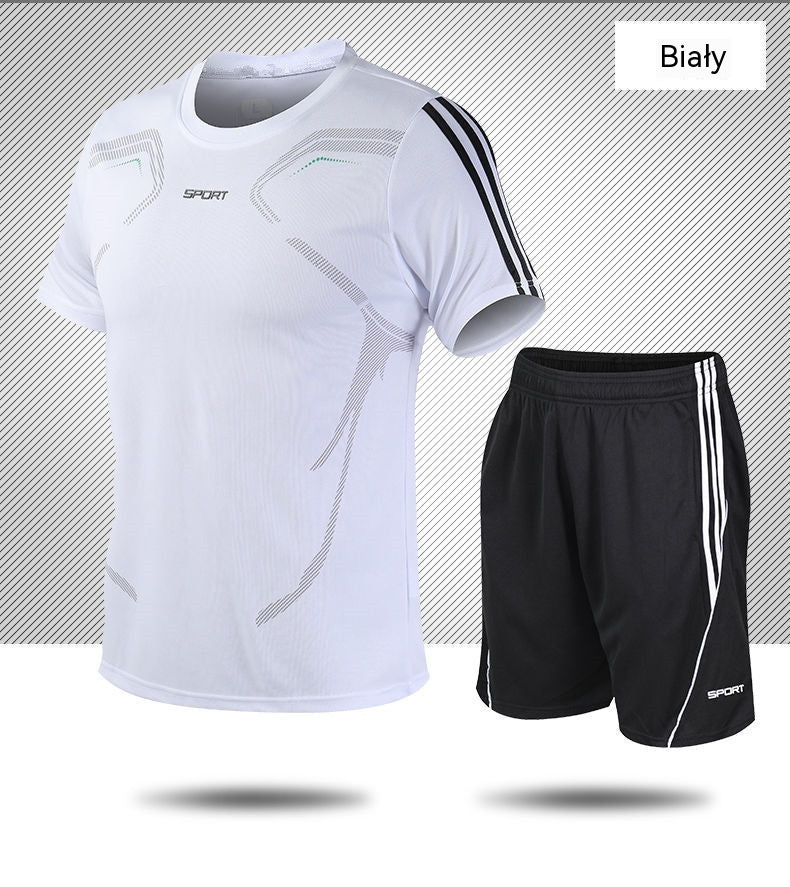 【L-5XL】Férfi nyári sport szett - rövid ujjú póló és rövidnadrág; laza, hétköznapi stílus, plus size, modern dizájn