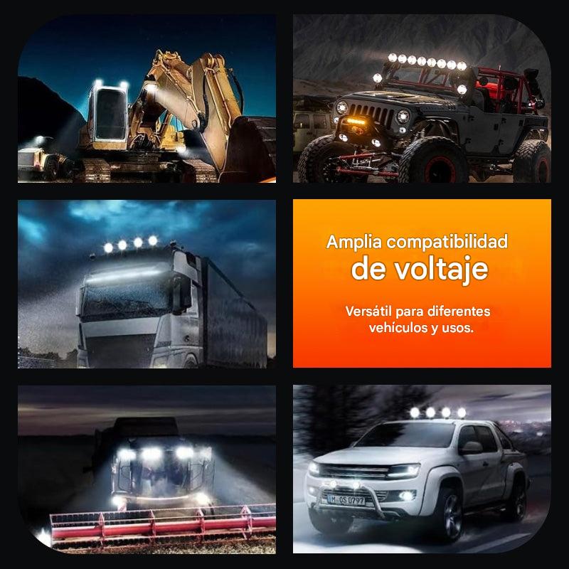 💡🚨【Compra 1 y llévate 1 gratis】2 piezas por 34 euros Faros LED redondos de 99 W para coches modificados, faros auxiliares para vehículos todoterreno