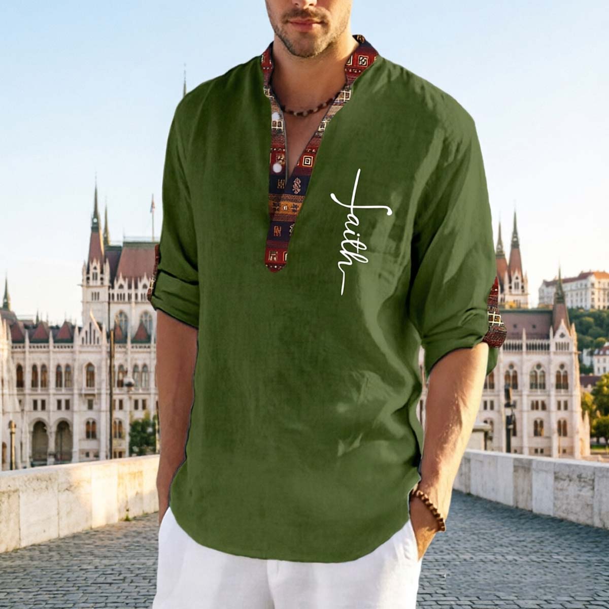 👔 50% kedvezmény 💥 Férfi tiszta pamut V-nyakú póló (40-100kg), plus size ✅ Utánvétes fizetés