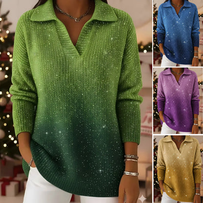 🔥【S-5XL】Suéter de punto con estampado degradado de cielo estrellado de ensueño